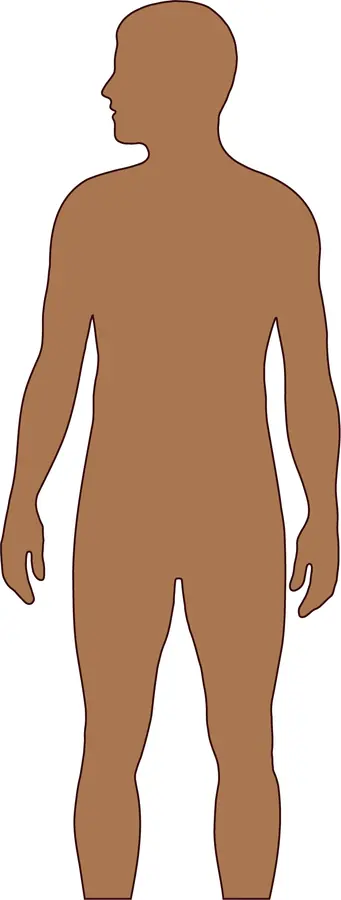 Body outlines used to show where vitiligo patches appear